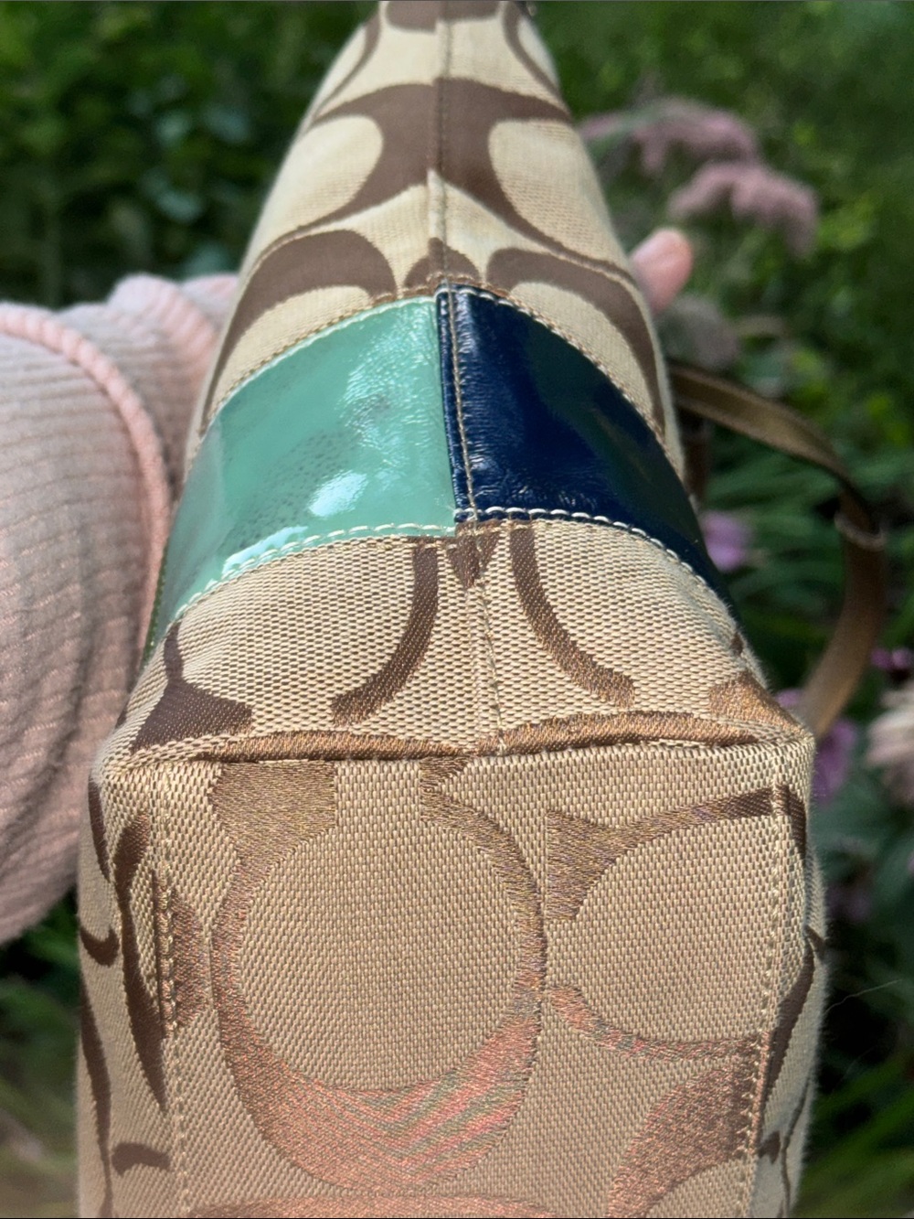 Coach Signature Canvas Tote with Multicolor Accent - Brown/Beige - Picture 5 of 14